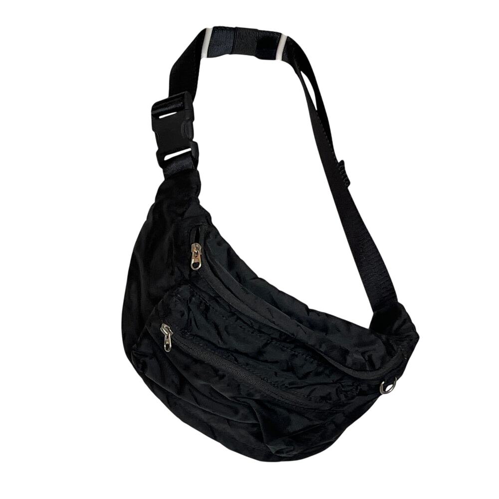 Athleta Diem Black Crossbody Belt Bag Multiple Pockets